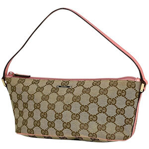 Gucci GG handbag accessory Clutch logo canvas beige pink
